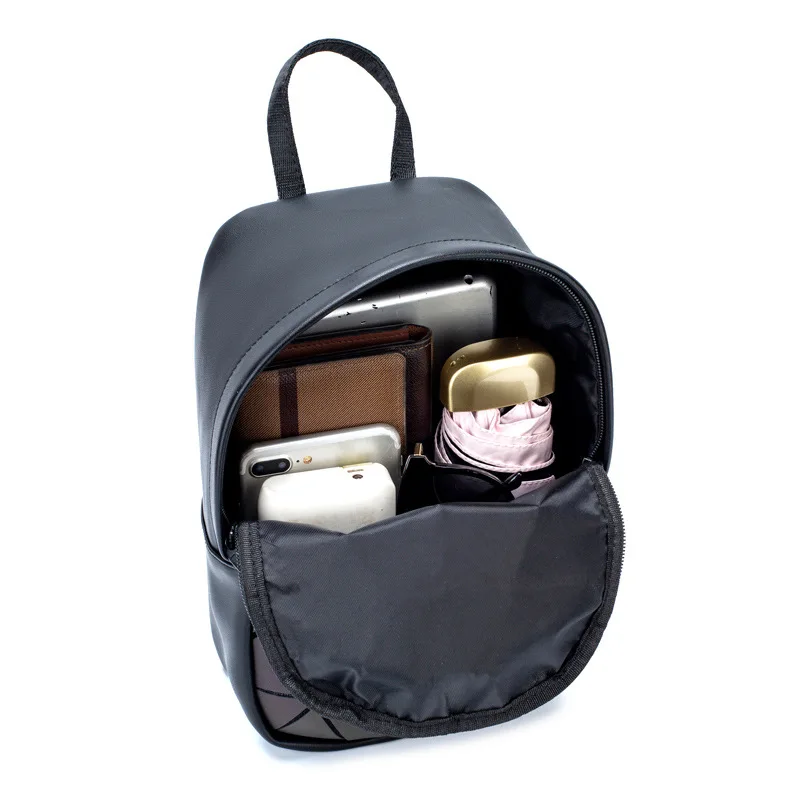 

2020 Summer New Red/Blue/Purple Color Changing Sports Backpack Luminous Irregular Geometric Small Size Holographic Backpacks