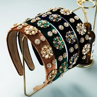 luxury baroque headbands for women girl rhinestone diamond bridal hair accessories edelweiss crystal hairbands hairhoop