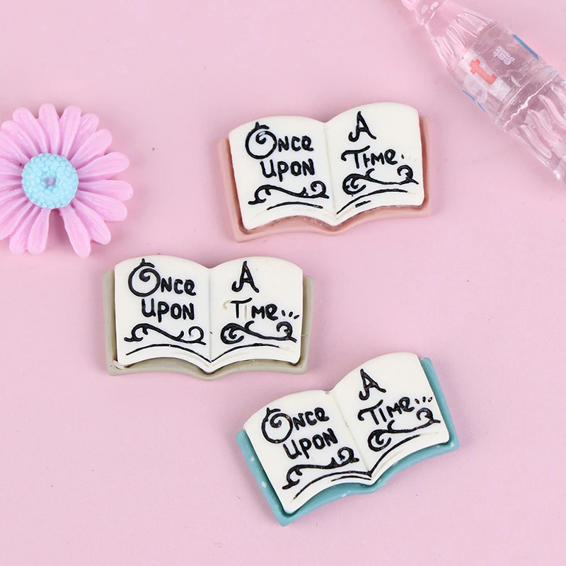 

5Pcs Cartoon Resin Doll House Play Simulation Book Decoration Craft Accessories Color Random 24*13mm