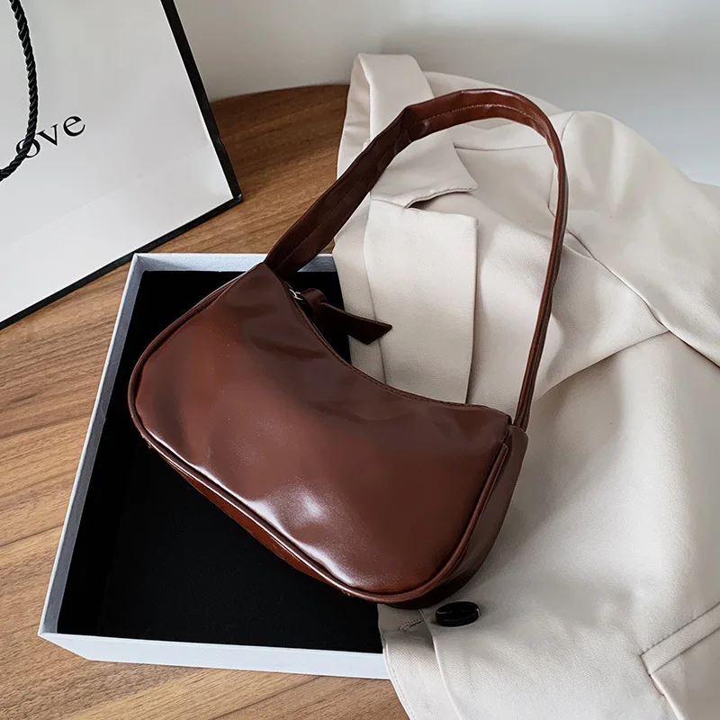 

Vintage Totes Bags For Women 2021 Fashion Handbag Leather Female Small Subaxillary Bag Shoulder Bag Women's Cheap Free Shipping