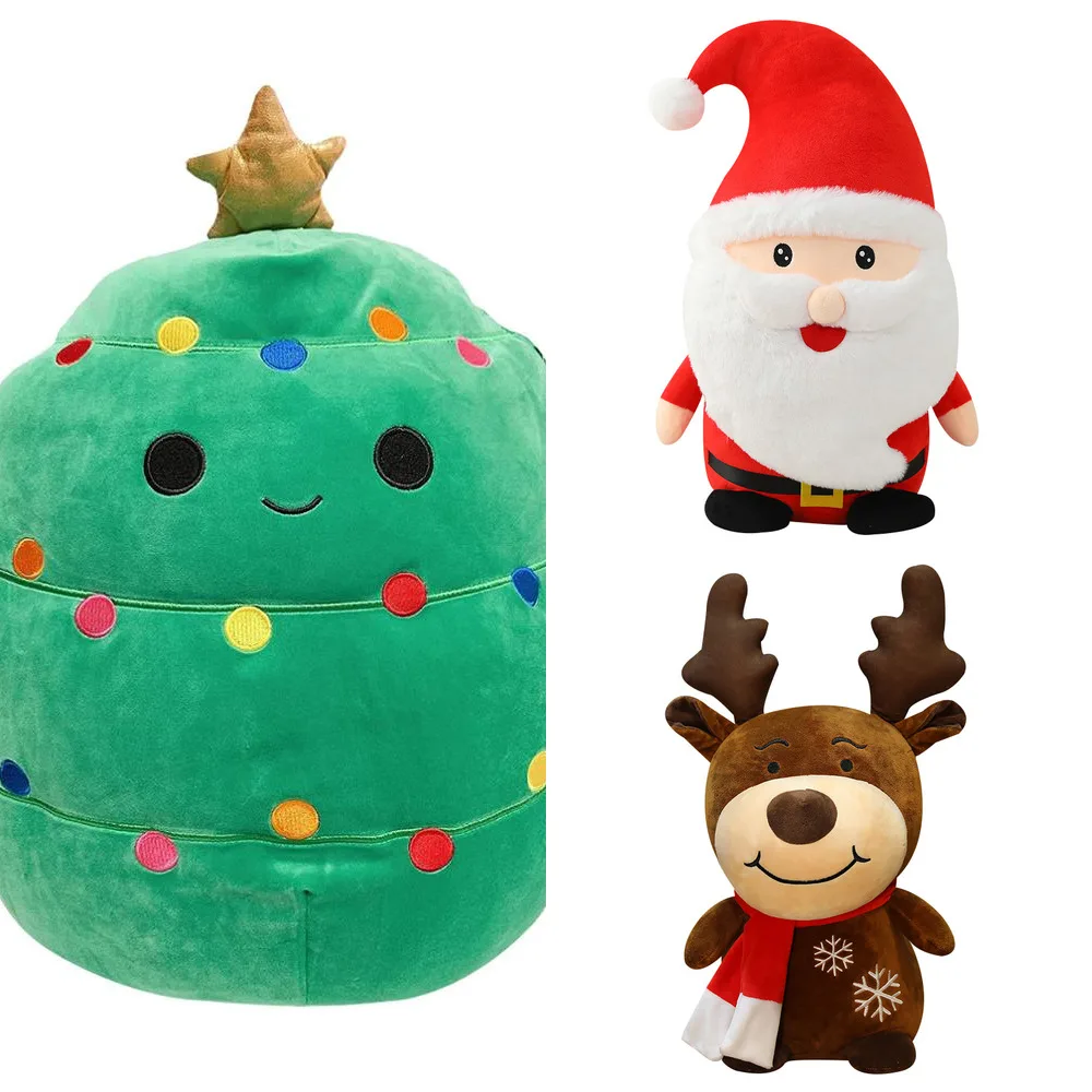 

Cartoon Chirstmas Tree Santa Claus Plush Toy Stuffed Elk Animal Pillow Dolls For Children Birthday Christmas Decor