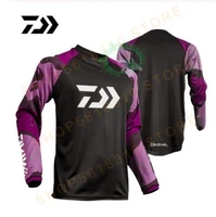 daiwa clothes fishing shirt ice silk quick dry sports clothing sun protection face neck anti uv breathable fishing jersey