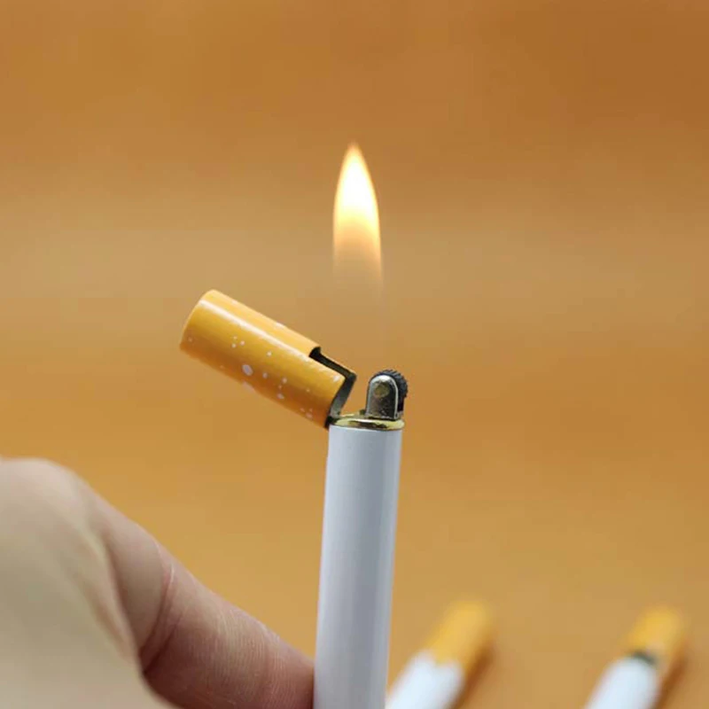 

Креативная мини-зажигалка, заправляемая Бутановая газовая металлическая зажигалка в форме сигареты, портативная зажигалка с шлифовальным ...