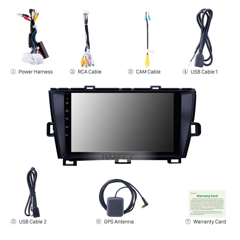 Автомагнитола Harfey 9 дюймов Android 8 1 для 2009 2010 Toyota Prius RHD с сенсорным HD экраном GPS