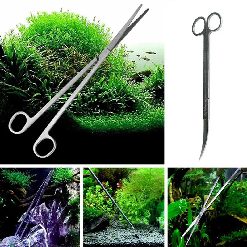 

Aquarium Maintenance Cleaning Tools Fish Tank Live Plants Grass Tweezers Scissors Curve Straight Tweezers Scissors Cleaning Tool