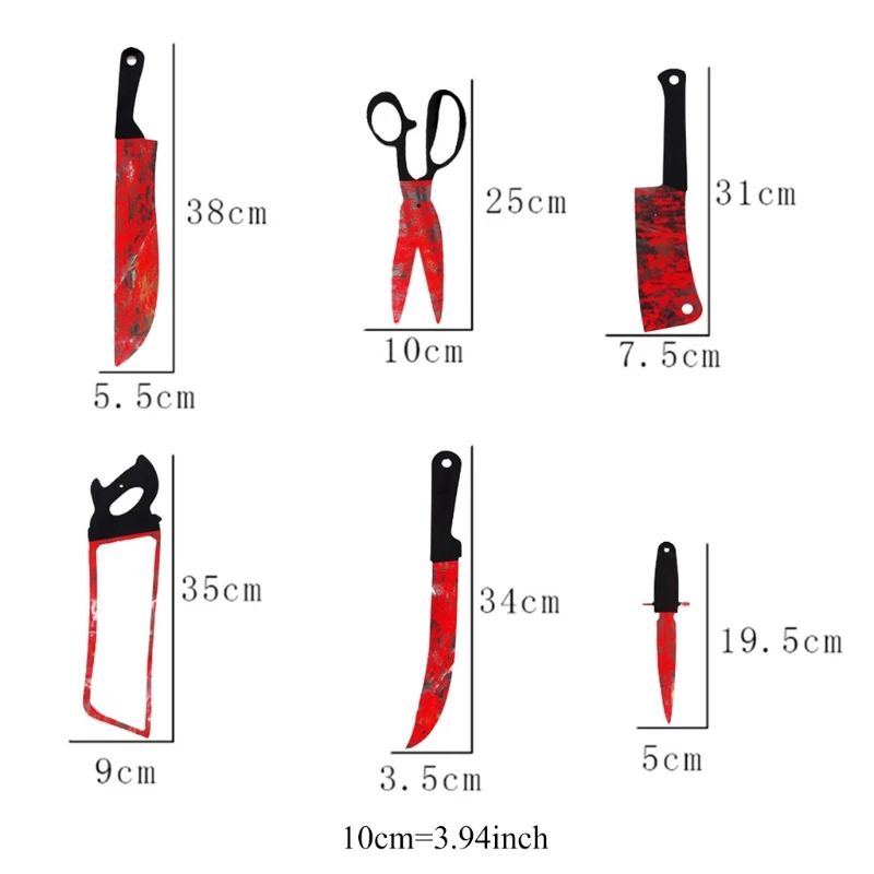Хэллоуин кровавое оружие подвесной баннер гирлянда 12 шт. ножи зомби декор для