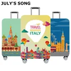 Чехол для чемодана JULY'S SONG, плотный дорожный защитный чехол для багажа с героями мультфильмов, подходит для чемоданов размером 18-32 дюйма, чехол для костюма