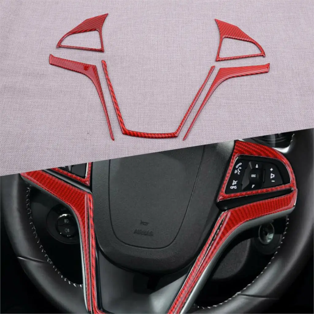 

Наклейка на чехол рулевого колеса, красное углеродное волокно, подходит для Chevrolet Camaro 2013, 2014, 2015, украшение автомобиля, 1 комплект