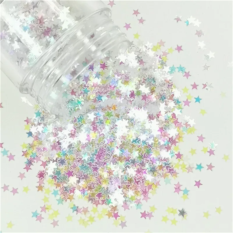 

3mm Star Ultrathin 3D Sequins Nail Art Glitter Mini Paillettes Eo-Friendly PET Sequin DIY Nail Decoration Manicure Material 10g