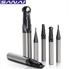 Концевая фреза По HRC 50  2 флейты сферическим концом Вольфрам карбида Сталь фрезерные инструменты R0.5mm - R10.0mm резки маршрутизатора Санаи