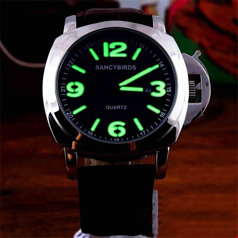 Священные птицы. Мужские часы Роскошные военные светящиеся повседневные