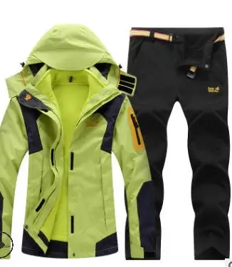 14 Winter Ski Suit for Men Fleece Warm Windproof Waterproof Skiing Suits Snowboarding Set Male Outdoor Ski jacket+Softshell Pant - Цвет: 14