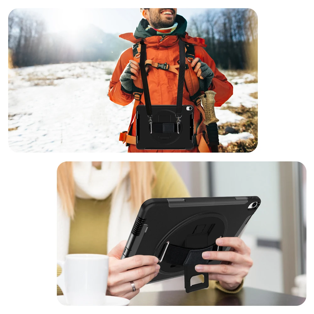 Для iPad Pro 11 чехол 2018 сверхпрочный противоударный защитный с вращающимся плечевым