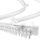 Гибкая изогнутая потолочная направляющая для занавесок, Белый Дорожный Глушитель в современном стиле, Аксессуары для штор, Пластиковая Гибкая мягкая направляющая для занавесок