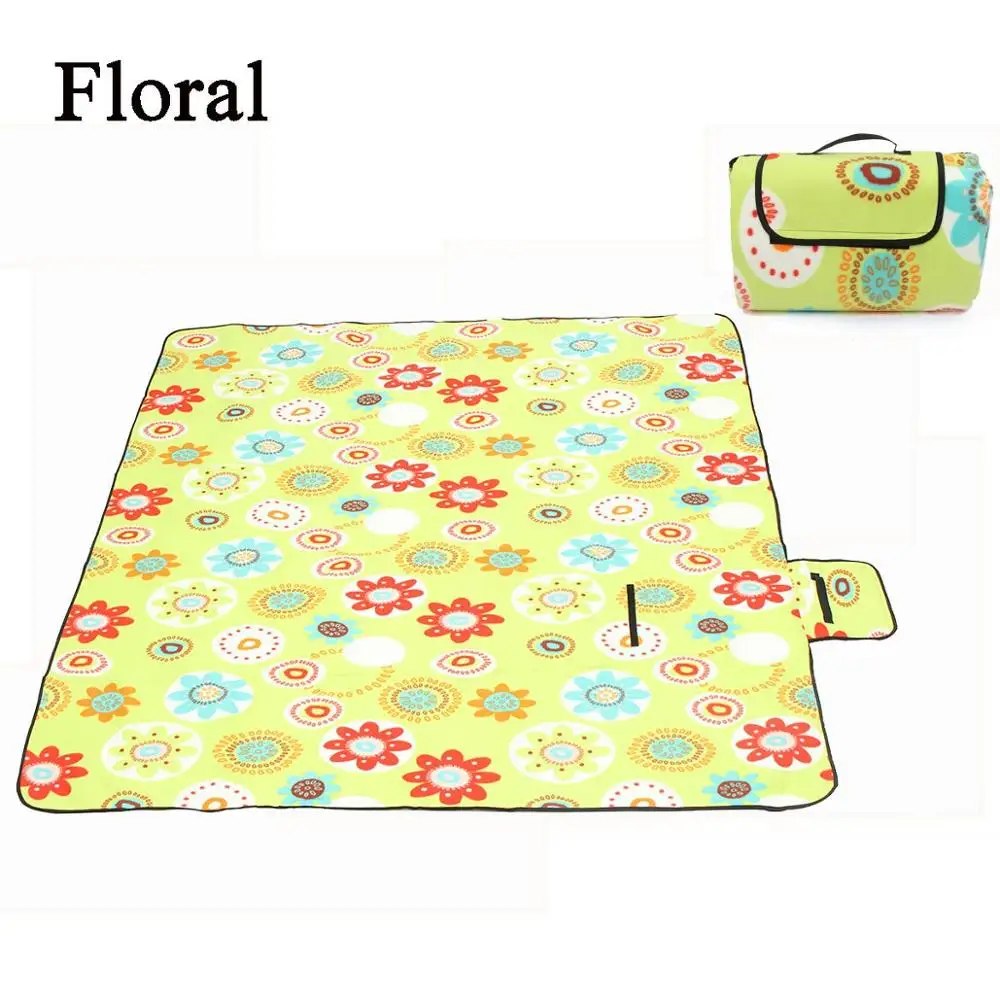 Floral 200x200 см водонепроницаемый складной коврик для пикника на открытом воздухе, Кемпинг, пляж, влагостойкое одеяло, портативный походный коврик, походный пляжный коврик - Цвет: Floral