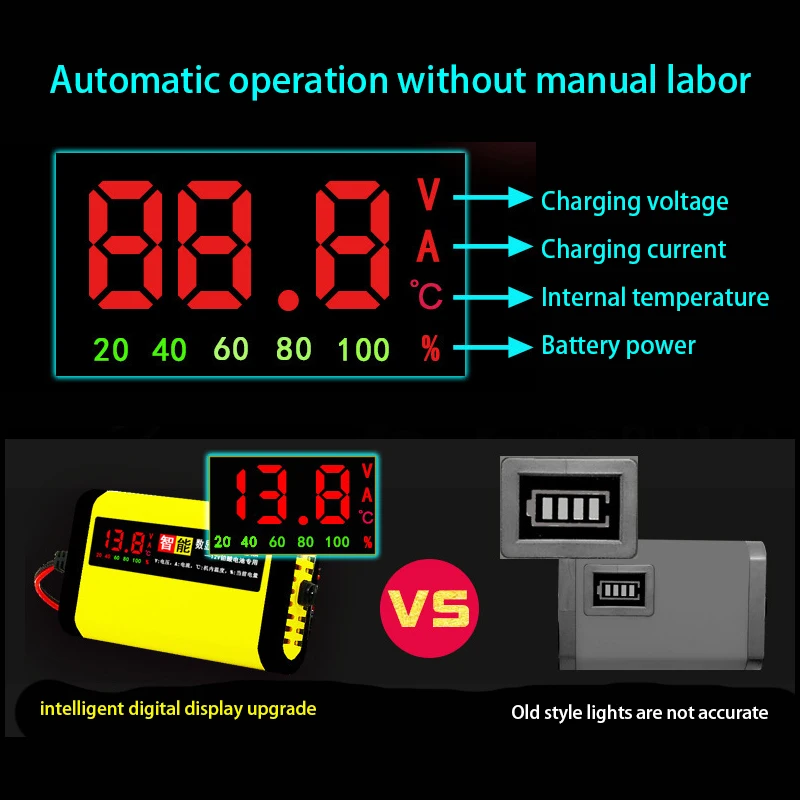 12v 2a smart car motorcycle battery charger 220v full automatic lcd display moto auto lead acid agm gel vrla batteries charging free global shipping