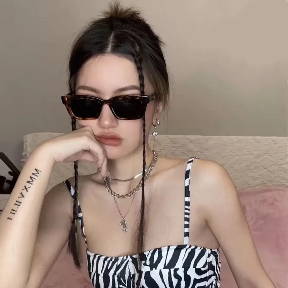 

Women Sunglasses Rectangle Vintage glasses Leopard Sunglasses Brand Designer Eyeglass Female Cat Eye Sunglasses