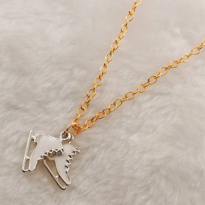 3D скейтборд ожерелье с обувью и белой эмалью в виде красный Мужская цепочка