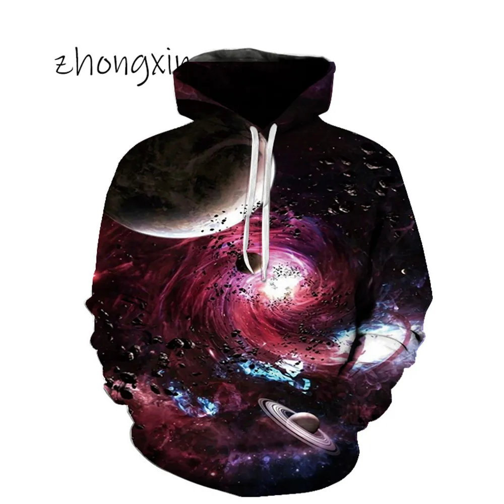 

2021 Spring And Autumn Men's Galaxy Hoodie 3D Printed Top Men's Hoodie Harajuku Ioose High Street Top
