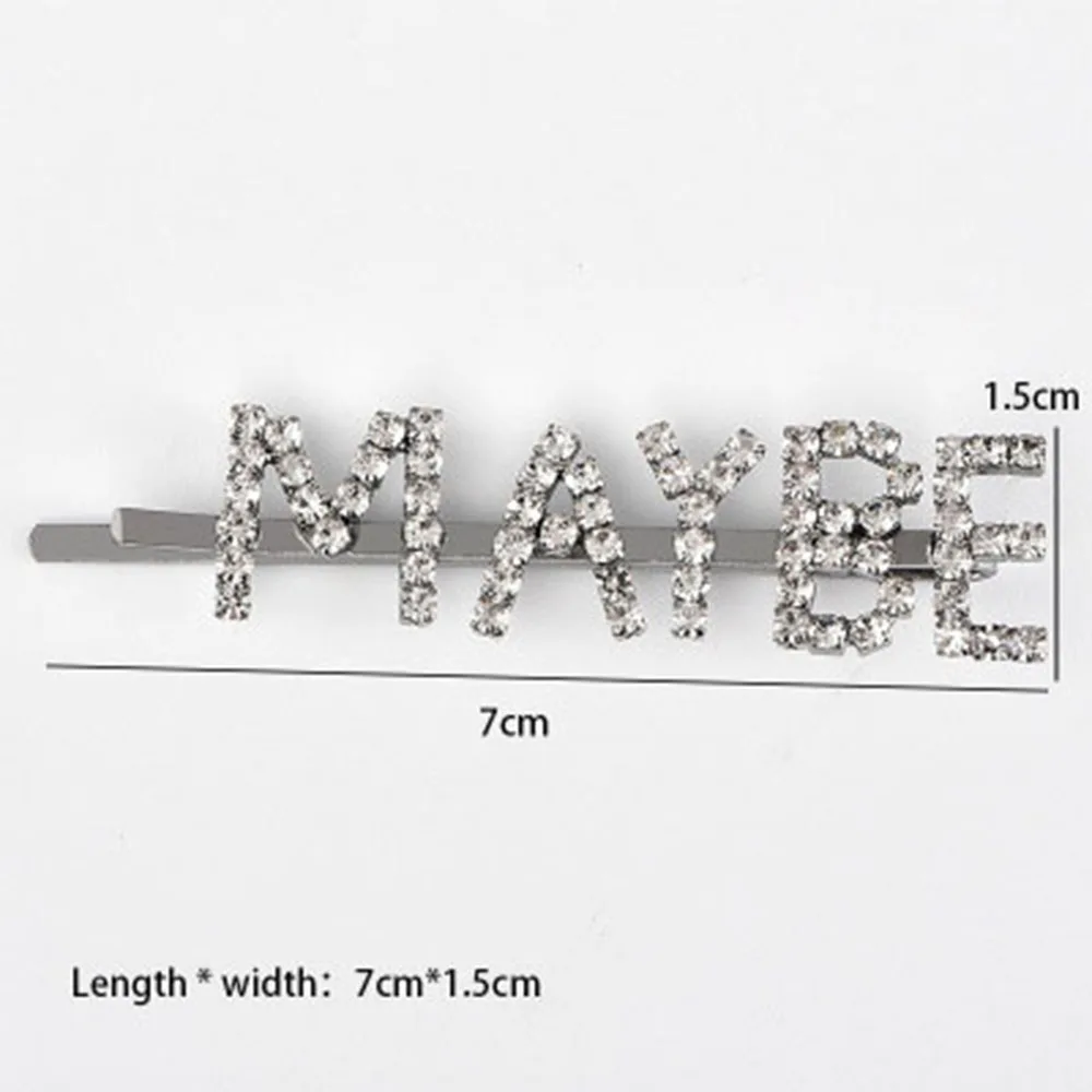 1 шт. буквы со стразами заколки металлические для волос Заколки головные уборы