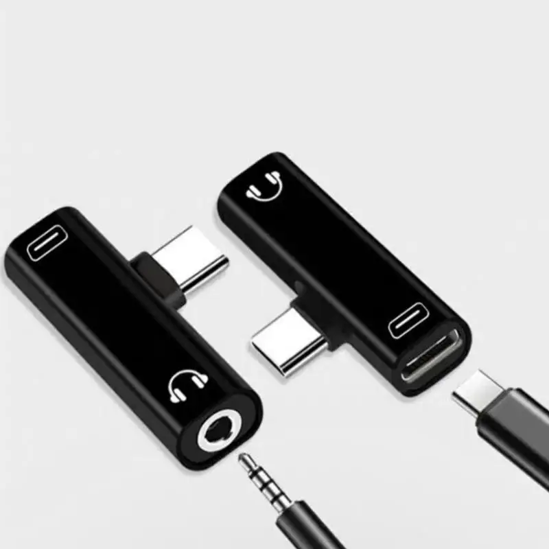 Аудиоадаптер USB Type-C для разъема 2 в 1 C-To 3 5 мм конвертер зарядки наушников