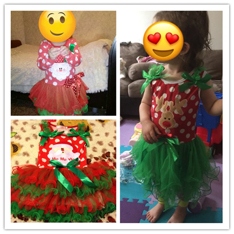 

Toddler Children Red Xmas Costumes Festival Party Clothing Baby Girls Merry Christmas Dress For Kids Long Sleeve Polka Dot Dress