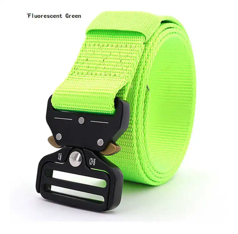 

Men Belts For Tactical Nylon Belt Quick Release Buckle Metal Adjustable Man Belt Outdoor Waist 48 Inch 3.8cm Wide