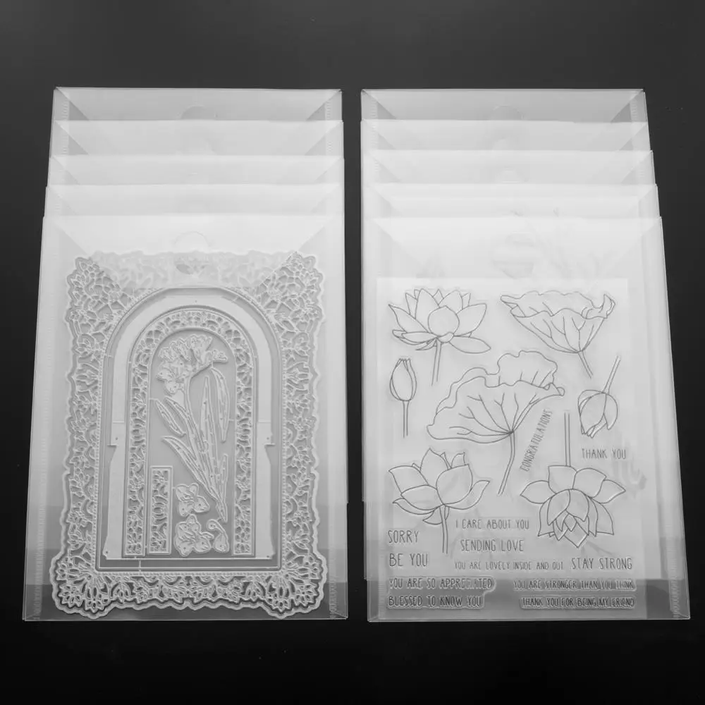 Большие карманы для штампов и 10 шт./компл. пластиковые прозрачные большие