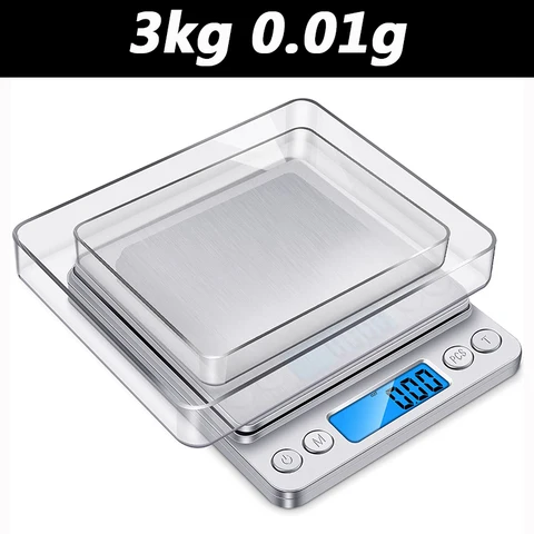 Электронные кухонные весы, 0,5 кг/0,01 г, 3 кг/0,1 г
