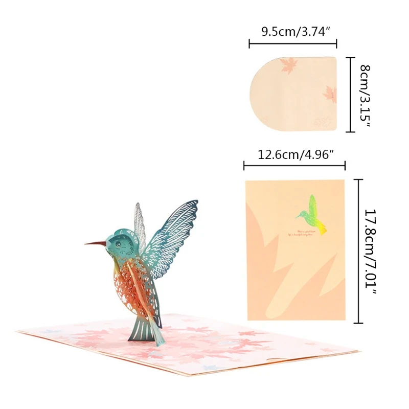 

3D Pop-Up Animal Bird Greeting Card for Birthday Mother's Day Wedding Party Graduation with Envelope