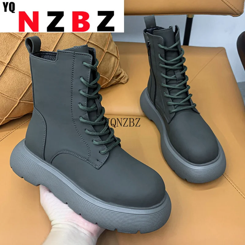 

Женские туфли на платформе с круглым носком, кружевные и короткие матовые ботинки до щиколотки, модные женские сапоги в готическом стиле, па...