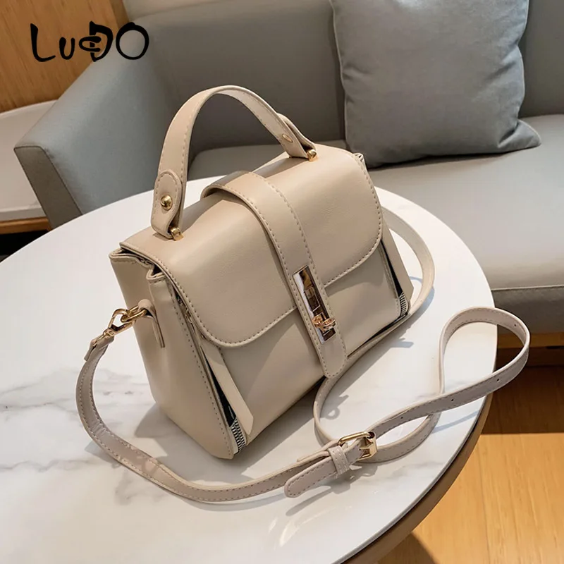 

LUCDO Famous Brand Designer Luxury Handbags Double Zipper Ladies Shoulder Bags Lock Decoration Ladies Crossbody Messenger Bags