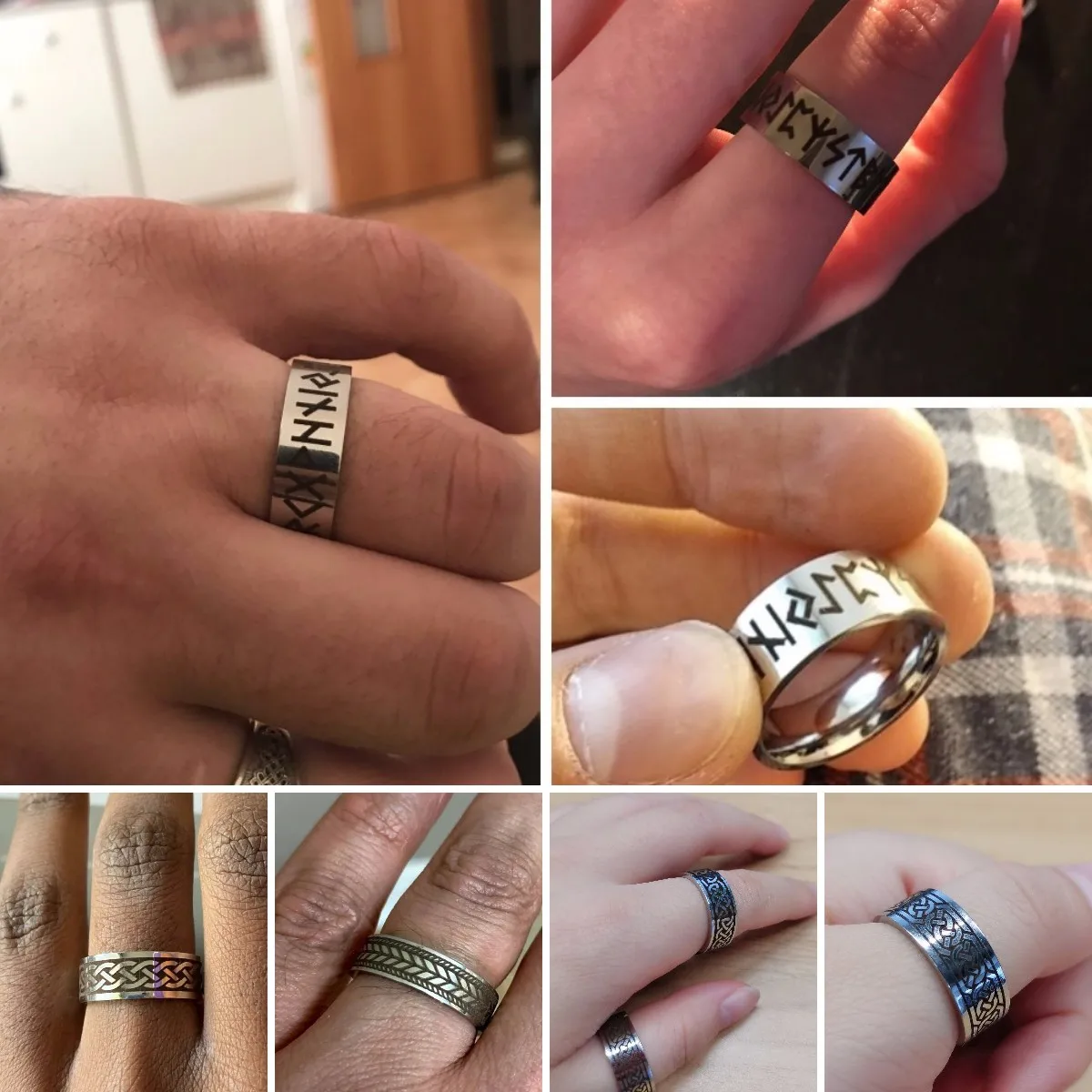 Винтажный Ретро-браслет в стиле ретро черный амулет скандинавские руны кольцо с