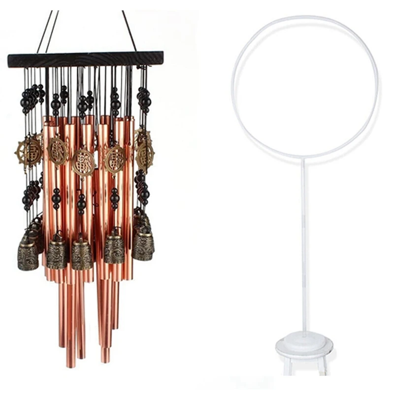 

1 Pcs Metal Tube Wind Chime with Copper Bell Large Wind Chimes & 1 Pcs Circle Balloon Arch Frame Balloons Stand Kit