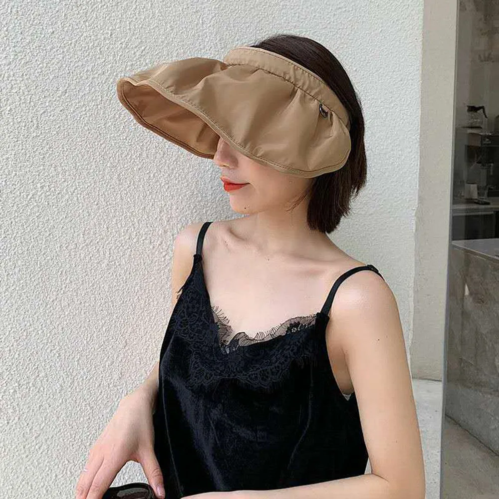 

2021 New Summer Hat For Women Anti-UV Foldable Wide Brim Visor Hat Easy To Carry Travel Caps Fashion Casual Summer Sun Hats