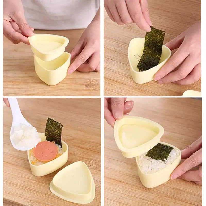 

DIY Triangle Sushi Mold Set Rice Ball Mold Food Supplement Tool Seaweed Triangular Rice Sushi Maker Kitchend Practical Tools