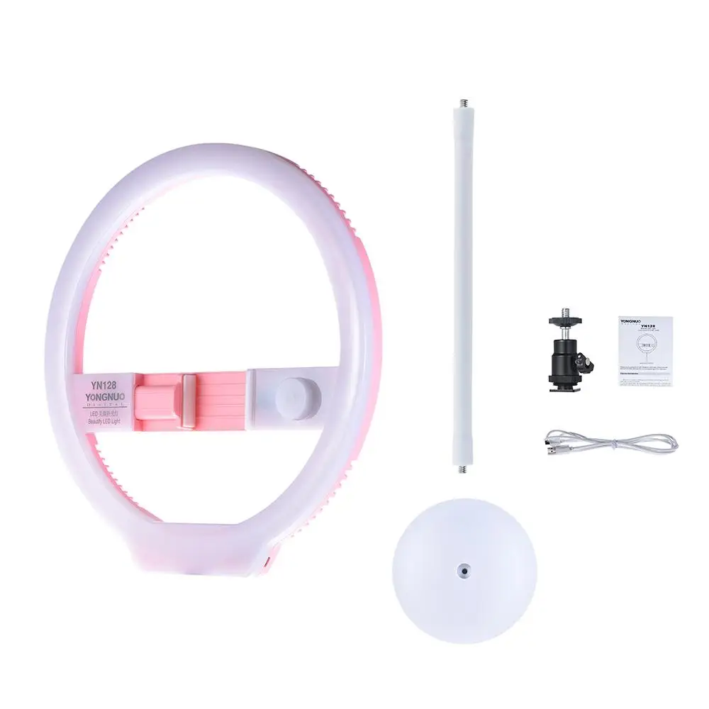 

YONGNUO YN128 Selfie Ring Light Camera Photo Studio Phone 128 LED Ring Light 3200-5500K Photography Dimmable Ring Lamp Ringlight