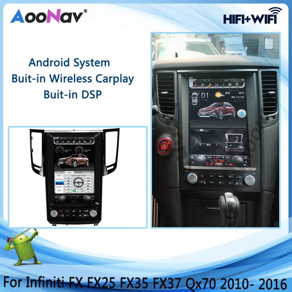 

Авторадио вертикальный экран Радио мультимедийный плеер для Infiniti FX35 FX37 QX70 2012-2019 GPS навигация 2din Android стерео