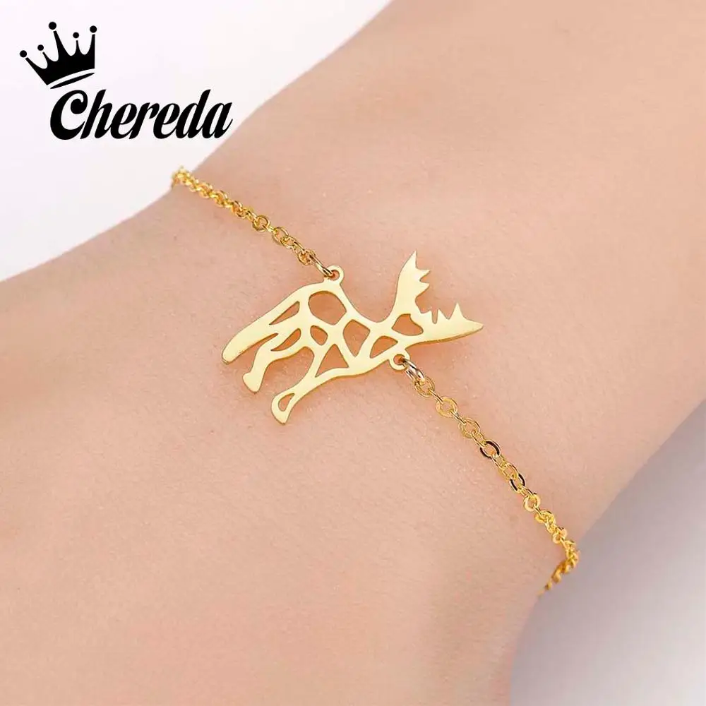 Браслет Chereda с полым оленем для женщин милый креативный браслет планетами и орлом