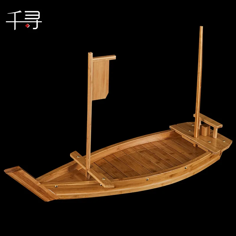 New luxury sashimi boat dry ice platter sushi tableware Japanese cuisine wooden bamboo tool | Дом и сад