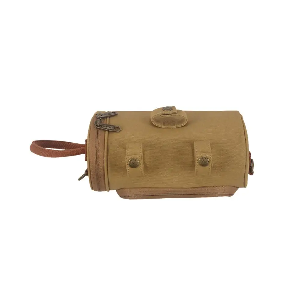 tourbon retro bike canvas handlebar bag bicycle cycling case up to 6 8 phone pouch holder waterproof bike accessories free global shipping