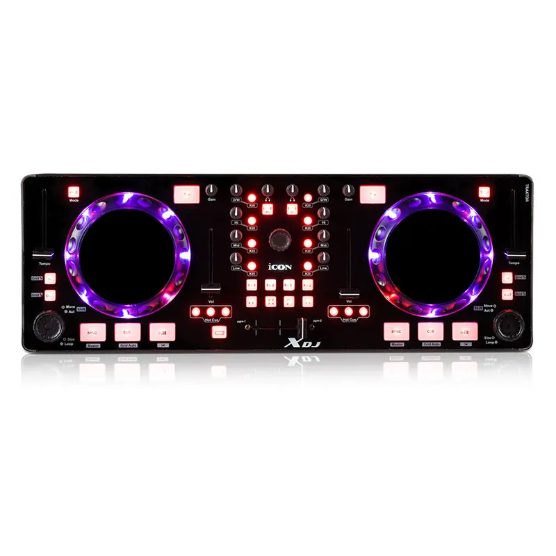 Профессиональный аудиомикшер iCON XDJ Mini USB MIDI с сенсорными колесиками для царапин