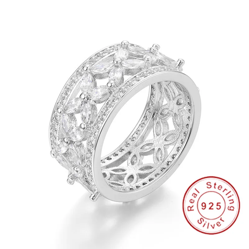 

Brand New choucong Luxury Jewelry 925 Sterling Silver Circle Rings Marquise 5A Zirconia Party Cute Wedding Band Ring for Women