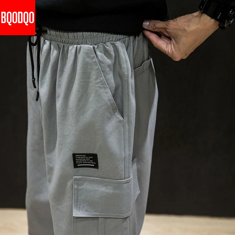 Шаровары длиной до щиколотки для мужчин размера плюс черные осенние хип хоп