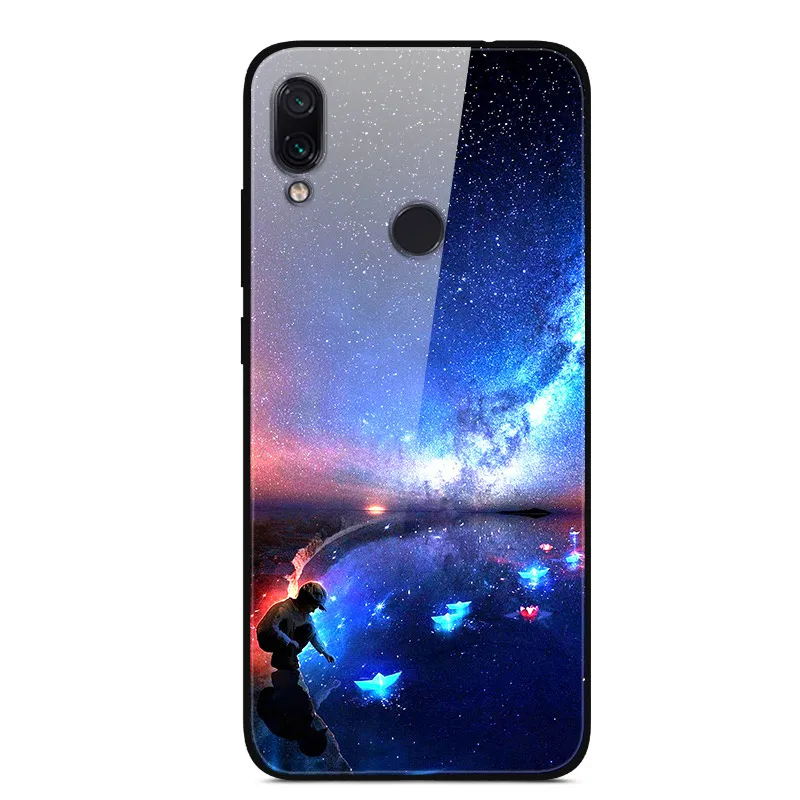 57 Для Xiaomi Redmi 7 Чехол из закаленного стекла твердая задняя крышка для Xiaomi Redmi Note 7 чехлы для телефонов силикон бампер Coque на Redmi7 Note7 - Цвет: 57
