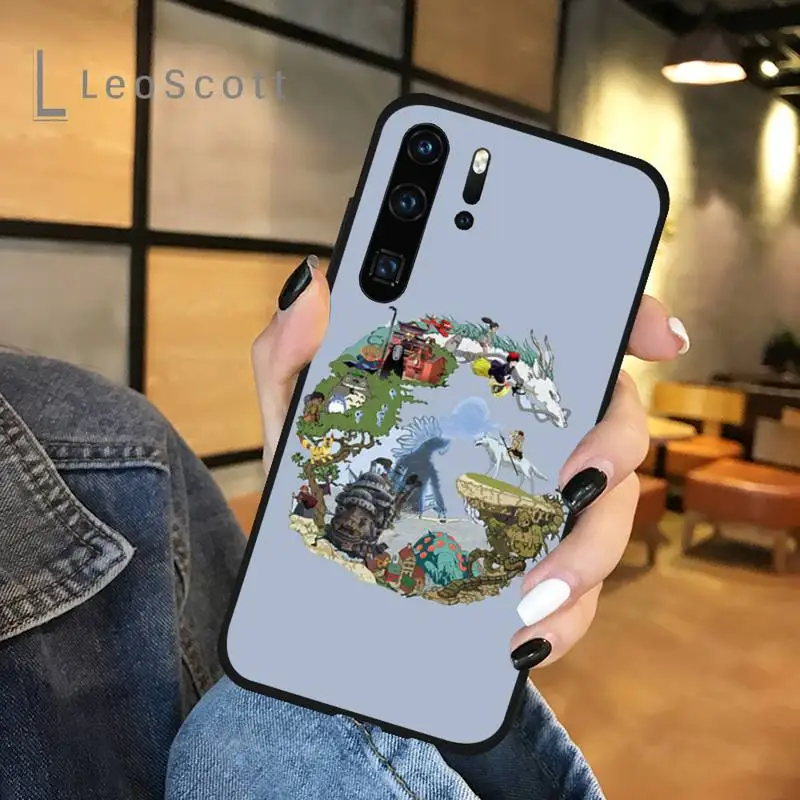 

Spirited Away Totoro Ghibli Miyazaki Anime Phone Case For Huawei honor Mate P 9 10 20 30 40 Pro 10i 7 8 a x Lite nova 5t