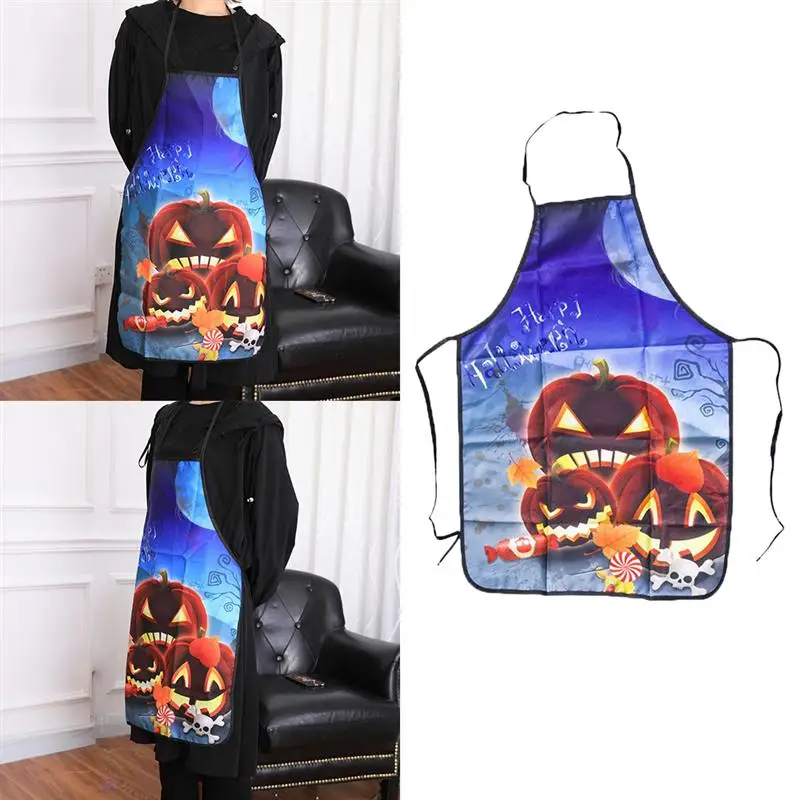Фартук с принтом в виде тыквы на Хэллоуин для женщин и мужчин унисекс полиэстер