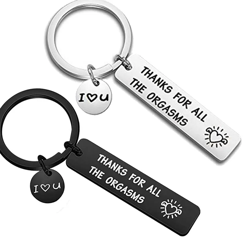 

2021 Couple Romantic Silver Stainless Steel Keychain Cute Men'S Woman Pendant Key Accessories Love Keyring Lovers Christmas Gift