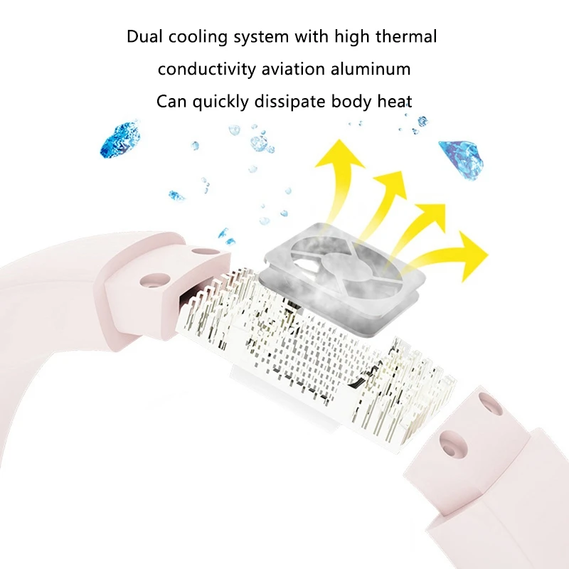 

USB Leafless Hanging Neck Fans Portable 4000Mah Rechargeable Battery Personal Fan Portable Low Noise Cooling Fan