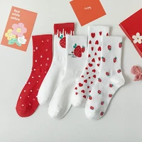 kawaii funny fruit women socks womens cotton socks colorful cute crew strawberry socks woman socks cotton for christmas gifts